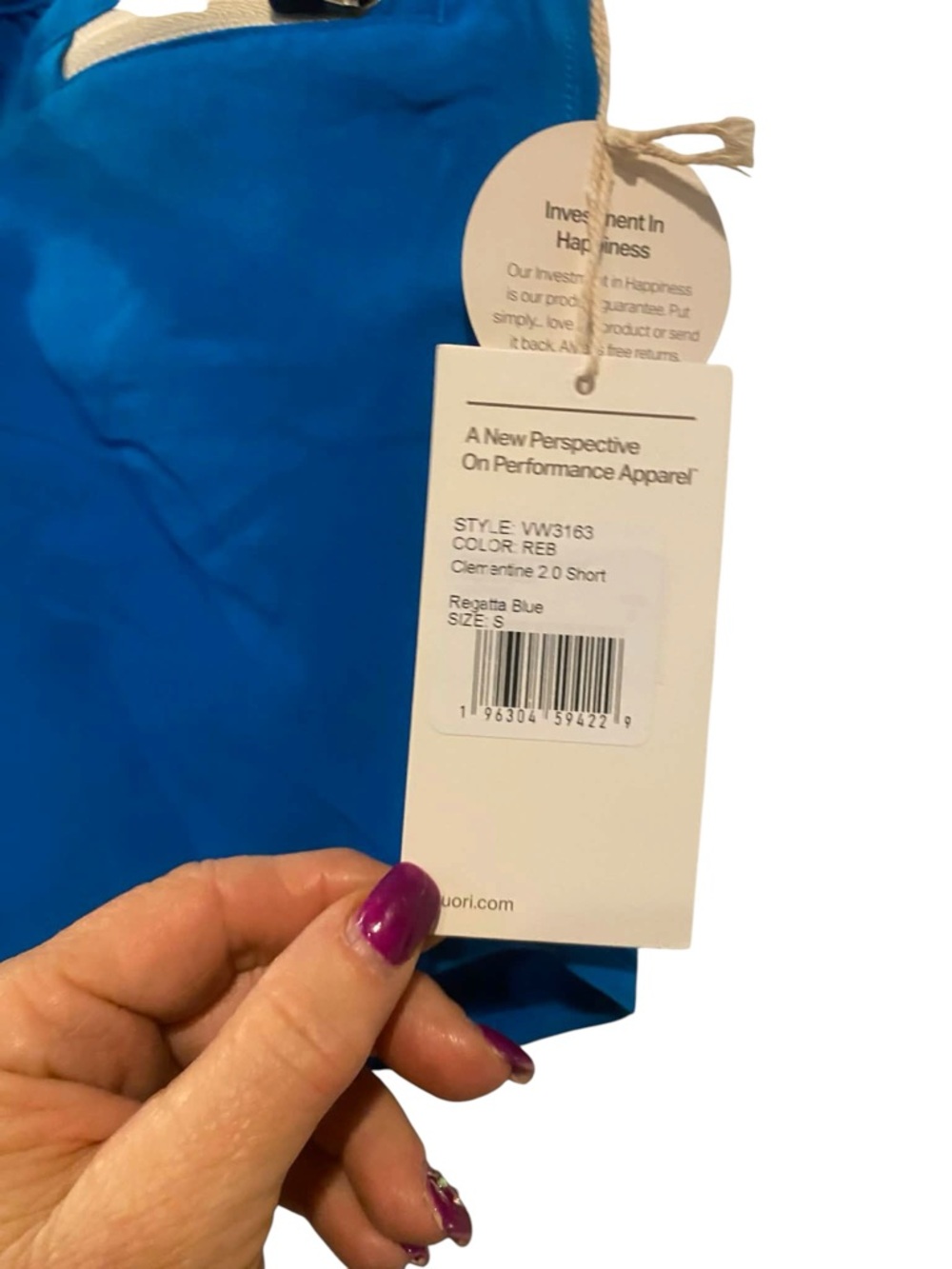NWT Vuori clementine shorts & all the feels bra set REGATTA BLUE Size S - Picture 5 of 5